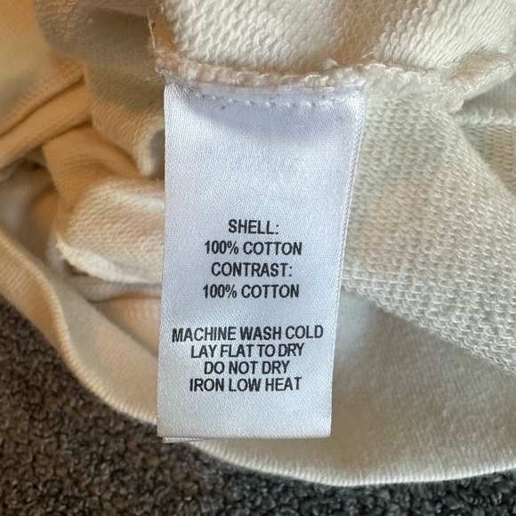 NWOT White Puff Sleeve Short Sleeve Cropped Sweatshirt - Picture 2 of 6